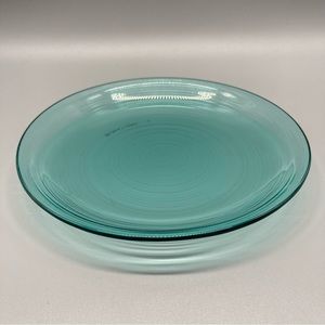 1970s Arcoroc Teal Blue Glass Small Plates - Set of 6 EVC